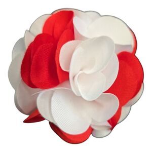 MEN'S ST.PATRICK LARGE RED-WHITE LAYERED LAPEL PIN FLOWER. TLF